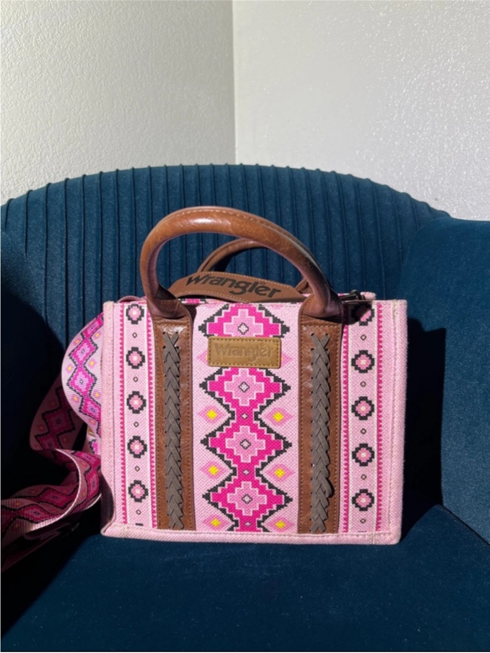 Wrangler Pink Southwestern Aztec Tote